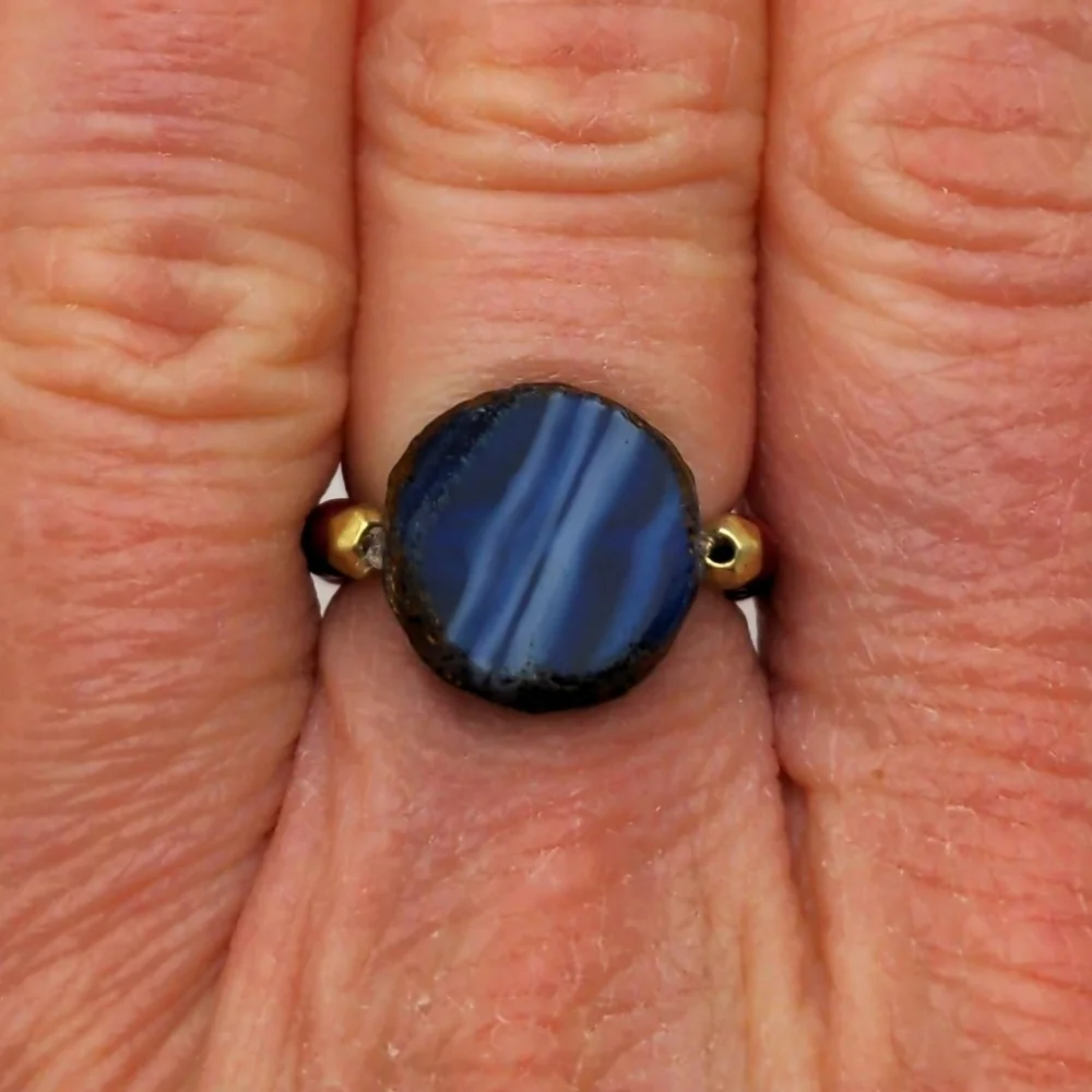 Sapphire Blue Medallion Ring
